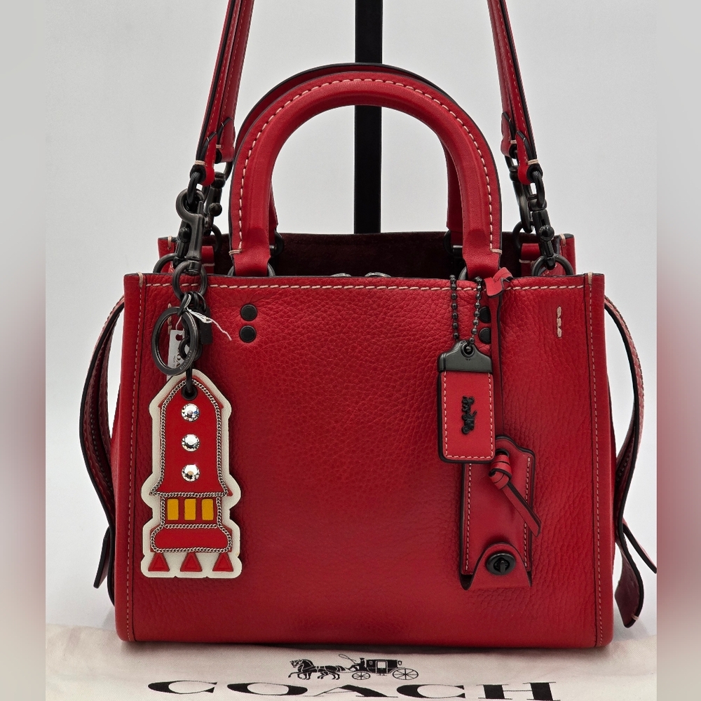 Coach 1941 Glovetanned Leather Rogue Satchel 25, Red